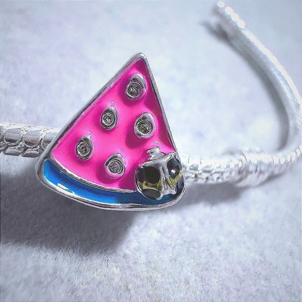 Pink‎ Watermelon Charm Bead fits Pandora